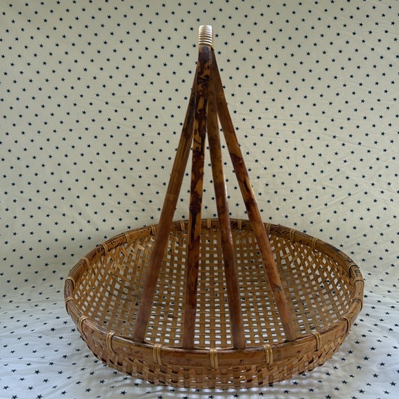 Vintage Republic of China Rattan / Bamboo / Reed Fishing Basket Excellent Cond - Picture 5 of 17